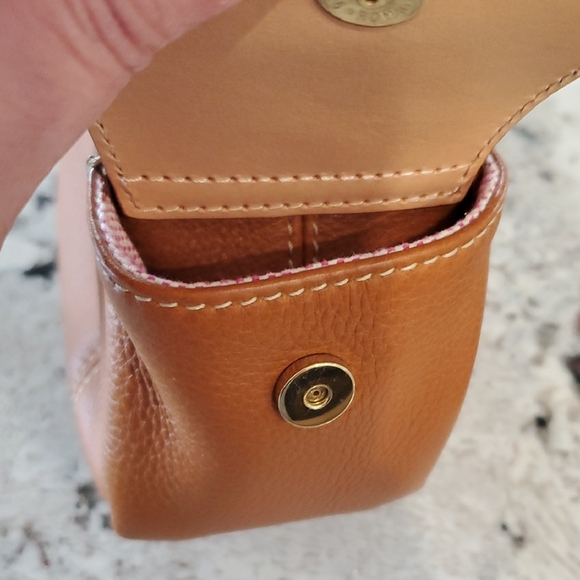 Dooney & Bourke Cognac Brown Pebbled Leather Crossbody Satchel Bag - Picture 10 of 17